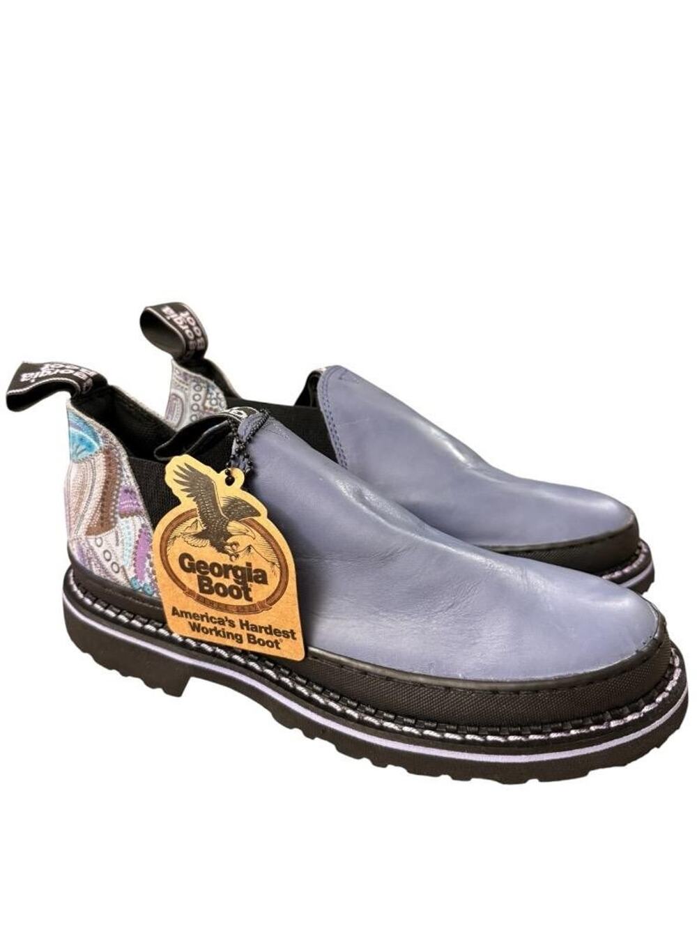 Georgia Giants Romeo Boho Chelsea Boot Blue Paisley Leather NEW Women size 9.5